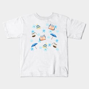 Snowflakes, Books, Coffee Jars, Umbrellas- Gilmore Pattern Kids T-Shirt